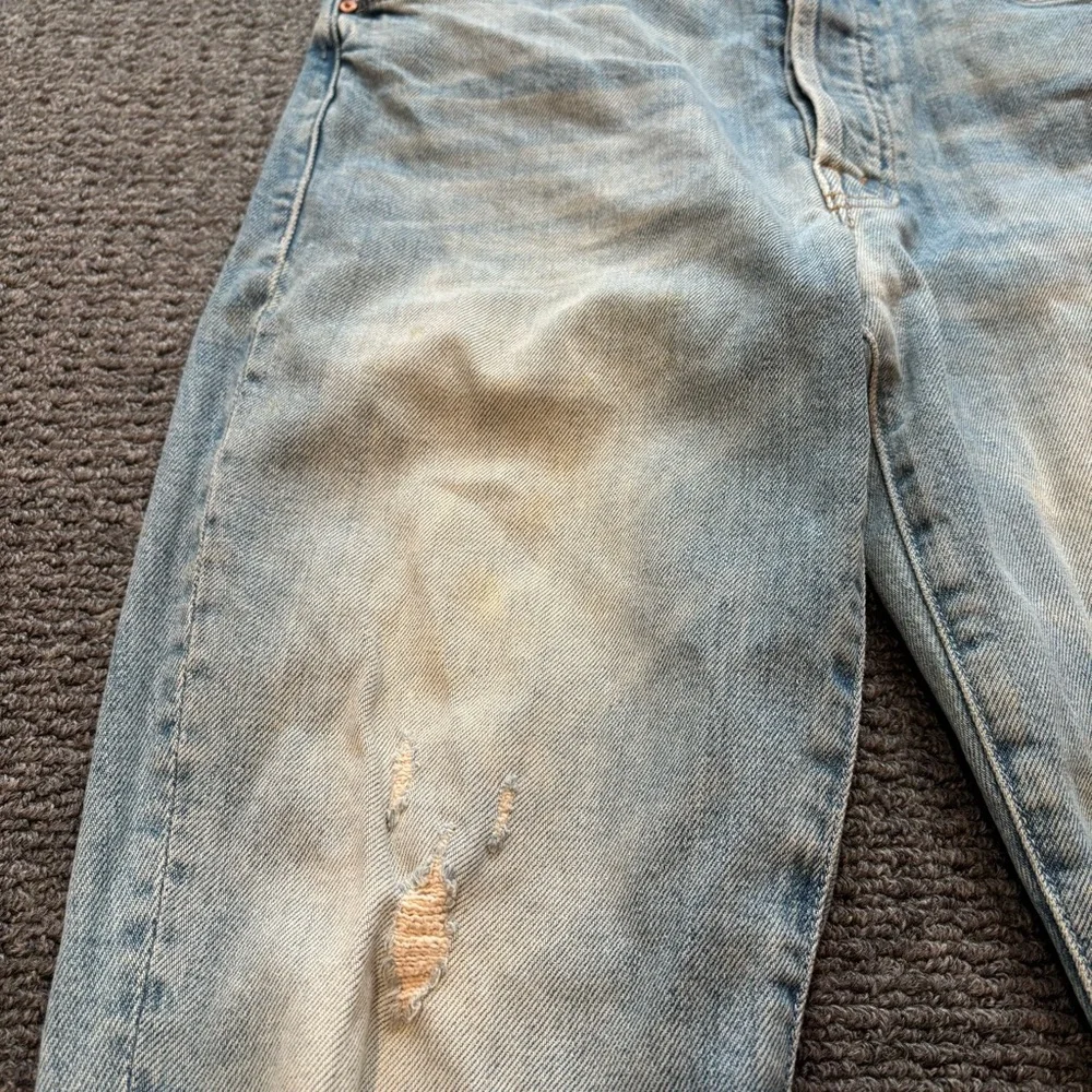 MOTHER Super Stunner Ankle Jeans Size 27 Say Amen Again Distressed Light Wash - Picture 9 of 14